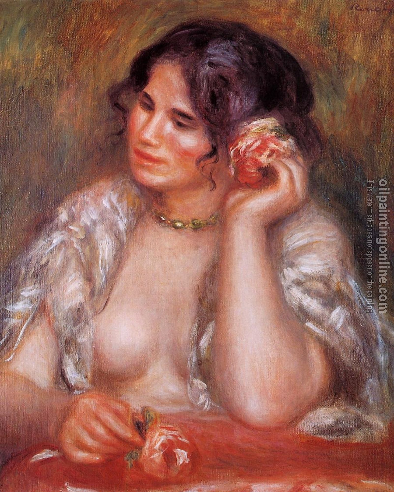 Renoir, Pierre Auguste - Gabrielle with a Rose